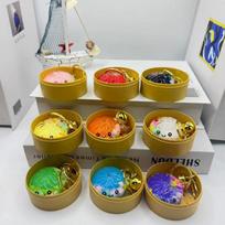 Mielas smėlio laikrodžio sriubos koldūno raktų pakabukas Kūrybiškas Xiao Long Bao raktų pakabukas su varpeliu Krepšio pakabukas Dovana one size brown