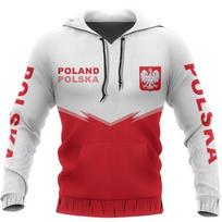 Lenkijos vėliavos emblema 3D Harajuku spausdintas retro mados vyriškas ir moteriškas sportinis lauko laisvalaikio kasdienis laisvas patogus džemperis S gray