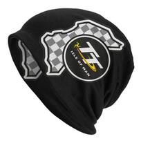 Custom Isle Of Man TT Skullies Beanies Caps Unisex Winter Warm Knitting Hat Adult Motorcycle Races Bonnet Hats Outdoor Ski Cap One Size gray