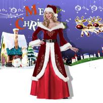EU & US Christmas Santa & Elf Couple Outfits - Green, Unisex Party Costumes for Festivals and Stage Performances M brown