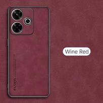 Redmi13 Prabangus Avikailio Odos Dėklas Xiaomi Redmi 13 4g 5g Vyrams Verslui Retro Apsauginis Galinis Dangtelis ant Redmi 13 Funda Coque Redmi 13 5g vyno raudonos spalvos