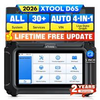 USA Warehouse Free Update XTOOL D6S Automotive Full System Diagnostic Scanner for All Car with 30 Resets Oil Reset Tool 2026 New 5.45" Battery Powered