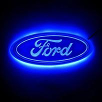 LED Šviesos Automobilio Priekinio Variklio Dangčio Emblema Bagažinės Ženklelis Lipdukai Ženklelio Lipdukas Ford Fiesta Mustang Focus Fusion Explorer Kuga j173 Ecosport 14.5X5.6cm mėlyna