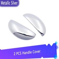Chromuotas automobilio durų rankenos dangtelio apdaila, skirta Peugeot 206 CC SW SD 206+ 207 Sedan Compact Brasil 207i Set 1998~2013 Sets Car Metallic Silver 2pcs white