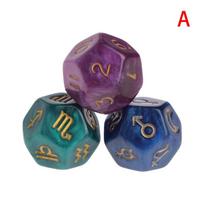 3pcs Multicolor 12 Sided Resin Dice Astrology Tarots Constellation Divination 53CD gray