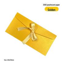 Perlamuota juostelės lankelio dovanų vokas ir kvietimas su individualiu logotipo spausdinimu Single Item yellow