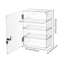 Acrylic Display Case Transparent Cabinet Clear with Removable Shelves for white