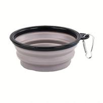 Silicone Folding Dog Bowl Portable Pet Food And Water Bowl For Cats And Dogs Travel Outdoor Camping Hiking Supplies MIT 350ML gray