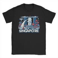 Beautiful Singapore Asia Travel Souvenir Merlion Lion TShirt Summer  Harajuku TShirts Unisex  Cotton O Neck Plus Size Tees S blue
