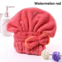 Plaukų džiovinimo kepurė Microfiber Ultra Absorbent Hair Dry Wrap Cap Fast Drier raudona