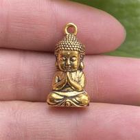 Zen Brass Buddha Keychain Pendant - Durable Alloy, DIY Jewelry, Qixi Festival Gift brown