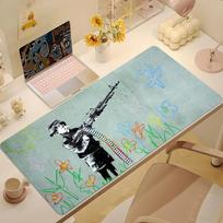 Graffiti Art Banksy S Mouse Pad Large Desk Mat Keyboard Ergonomic Office Rubber Game PC Nonslip Antifray Home Custom Best Pric 800x300x2mm