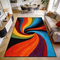 Modernus spalvingas minkštas kilimas svetainei, miegamojo lovos šonui, mielas pūkuotas kilimėlis, lengvai valomas, neslystantis, didelis grindų kilimėlis 120cm x 160cm
