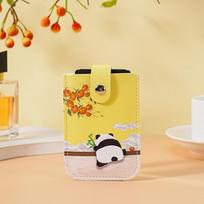 Slim And Portable Credit Card Wallet With RFID Blocking Multiple Card Slots Cute Panda Design Compact And Thin goes well - Panda yellow
