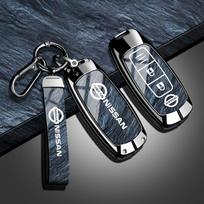 Metalinis automobilio rakto dėklas Dangtelis Korpusas Nuotolinio valdymo priedas Nissan Rouge Kicks Pathfinder j12 Ariya Altima Rogue Qashqai Bluebird Sylphy black