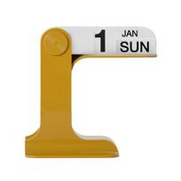 Flip Desk Calendar Desktop Monthly Weekly Daily Calendar for Office Home Decoration Reusable Desktop Ornament Accessory 16x17x9cm Yellow