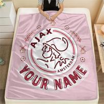 Custom Name Ajax Amsterdam2 Flannel Blanket, High quality Comfortable for All Seasons, Home Decor, Warmth and Comfort 80cmx120cm white