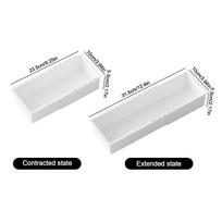 Universal Extendable Drawer Organizer Durable Plastic Multi-Size Desk Drawer Organizer for Makeup Cosmetic Bedroom Dressers Tool white