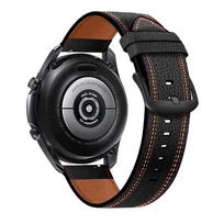 Leather Strap For Samsung Galaxy Watch 4/5 40mm 44mm Gear S3 S2 Watch5 Pro 45mm Galaxy 46mm Smart Bracelet Watchband 20mm 22mm 22mm Gear S3 juoda