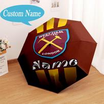 Custom Name West Ham Crests Pattern Umbrella Folding Umbrella, Automatic Umbrella - 8-Frame for Travel, Casual Lightweight Personalized Gifts Five-fold umbrella
