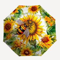 1pc Sunflower Print Folding Umbrella, Durable, Suitable for Outdoor Activities or Rain, Suitable for Commuting yy251027071 yellow
