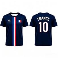 KELME 2026 France summer men's No.10 Soccer Jersey Quick Dry Breathable t-shirt Football Training Uniform Fans Sports Short 6XL