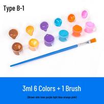 12-Color 3ml Acrylic Paint Set with Brushes - Eco-friendly, Safe for Kids' DIY Crafts and Graffiti 1 Set white