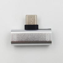 Dual Usb Type C Headphone Aux Adapter Splitter Audio Charging Connector