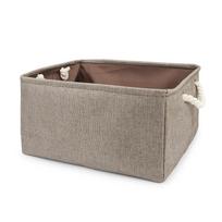 Folding Storage Basket Linen Pet Toy Storage Fabric Wardrobe Office Bedroom Closet Cat Dog Clothes Laundry Basket With Handle S 30x20x12cm gray