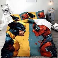 Anime Deadpool antklodės užvalkalas pagalvės užvalkalas patalynės komplektas suaugusiems berniukui mergaitei miegamojo dekoravimas vaikų dovana viengulis dvigulis didelis dydis (135x200cm)