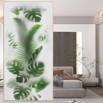 Matinis rūko žalios spalvos lapų langų plėvelė Privatumui Šilumos izoliacijai ir UV spindulių blokavimui Statinis prilipimas Stiklo lipdukas namams (as the picture,40x100cm WxH)
