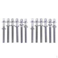 12 Pieces 60mm Silver Drum Tension Rods for Tom Construction Replacement gray