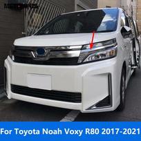 Head Light Lamp Eyelid Eyebrow For Toyota Noah Voxy R80 Mid Facelift 2017-   Chrome Headlamp Strip Car Accessories white