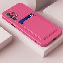 Silikoninis telefono dėklas, skirtas Samsung Galaxy A55 A35 A15 A25 A05 A54 A34 A24 A14 A13 A23 A33 A53 A73 A72 A52 A32 A22 A50 A30 Minkštas piniginės kortelės laikiklio dangtelis Samsung Galaxy A51 (4G) rožinė raudona spalva