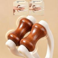 Manual Finger Massage Roller Tool 1Pcs Hardwood No Charging Needed Carpal Tunnel Relief for Post Outdoor Activity Use A1 brown