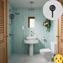 Shower showerhead, pressurized large panel showerhead, a great helper for hotel bathrooms, handheld pressurized showerhead showe gray