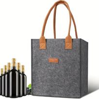 Luxury Wine Tote Bag | Multipurpose Carrier for Red Wine, Beer & Champagne, with Empty Gift Box, Light Luxury Portable Storage Bag for Home & Gifting