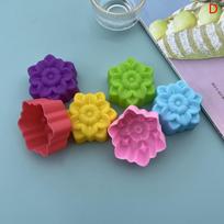 5 vnt. 5 cm įvairių gėlių dizainų silikoninė forma šokoladui, pudingui, ledui, keksiukams, pyragams, pasidaryk pats mini muilo, žvakių formos green
