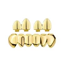 3Pieces Hip Hop Teeth Grillzs Set Street Style Glossy Teeth Grillzs Set Upper and Lower Fit Hip Hop Fashion Brace beige