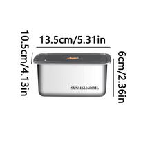 Stainless Steel Camping Lunch Box Sealed Leak-proof Bento Box Large Capacity Refrigerator Freezer Storage Box white