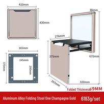 Wall-Mounted Folding Shoe Cabinet and Stool for Entrance or Bathroom gray