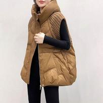 Moteriška striukė Pūkinė parka Neperpučiama Lengva Su gobtuvu Šilta Liemenė Moteriška Baltoji ančių pūkų Pūkinis paltas Berankovė XL black