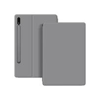Magnetic Folio Case Galaxy Tab S7 FE S8 Plus S9 12.4 Inch With Stand PU Leather Shockproof Business Style Samsung Tab S7 FE 12.4 gray
