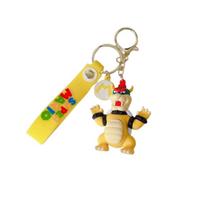 Mielas Princesės Peach Raktų pakabukas Super Mario Broliai PVC Raktų pakabukas Bowser beige