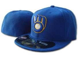 Milwaukee Brewers siuvinėta uždaros priekinės dalies skrybėlė nuo saulės 7 3/4 blue