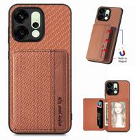 OPPO Reno 14 FS 15 F 5G odinis dėklas su kortelių laikikliu ir magnetiniu stoveliu, telefono odelė, Reno 14 Pro dėklas, Reno15 Pro Max 14F 15F dangtelis Reno 15C 5G ruda