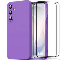 Silicone Case - BOOLING - for Samsung Galaxy S26 - Anti-Scratch Shockproof Purple - 2 Tempered Glasses violetinė