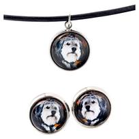 Polish Lowland Sheepdog, PON, Valee Sheepdog – Jewelry with your photo box, set of necklace and earrings | Art-Dog sidabras