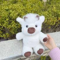 Kawaii Aukštumų Jaučio Pliušinis Žaislas Huggable Bėgantis Karvės Pliušinis Gyvūnas Aukščiausios Kokybės Minkštas Audinys Gimtadienio Kalėdų Žaislai Kompanionas Dovana 34cm black