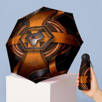 Wolverhampton Wanderers Football Pattern Printed Mini 5 Folds 8 Ribs Compact Umbrella Windproof Waterproof Lightweight Portable Folding